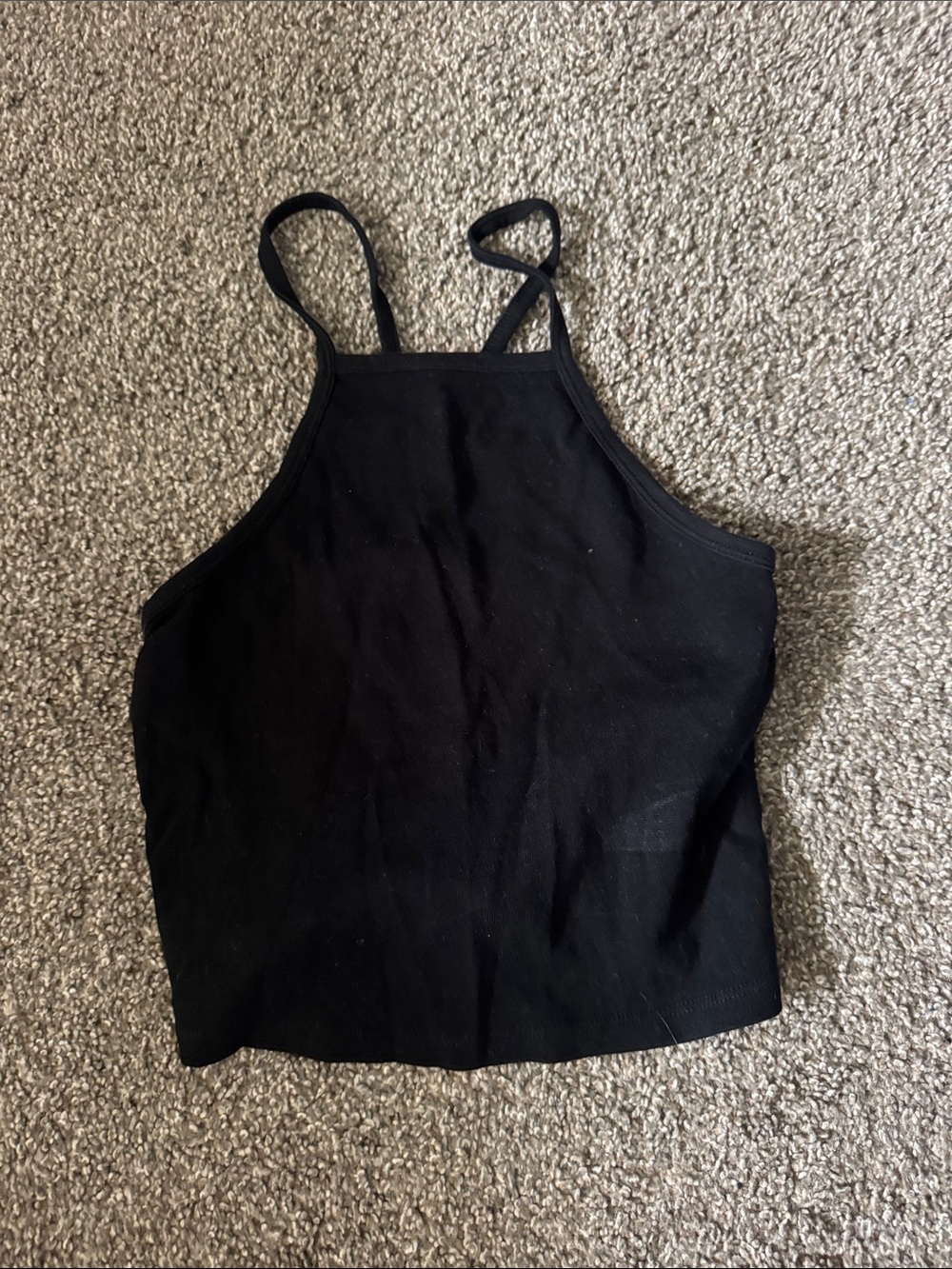 Zara Black High-Neck Crop Cami